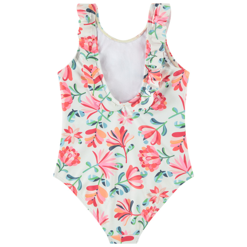 Maillot de bain 1 pièce imprimé fleuri pour fille  