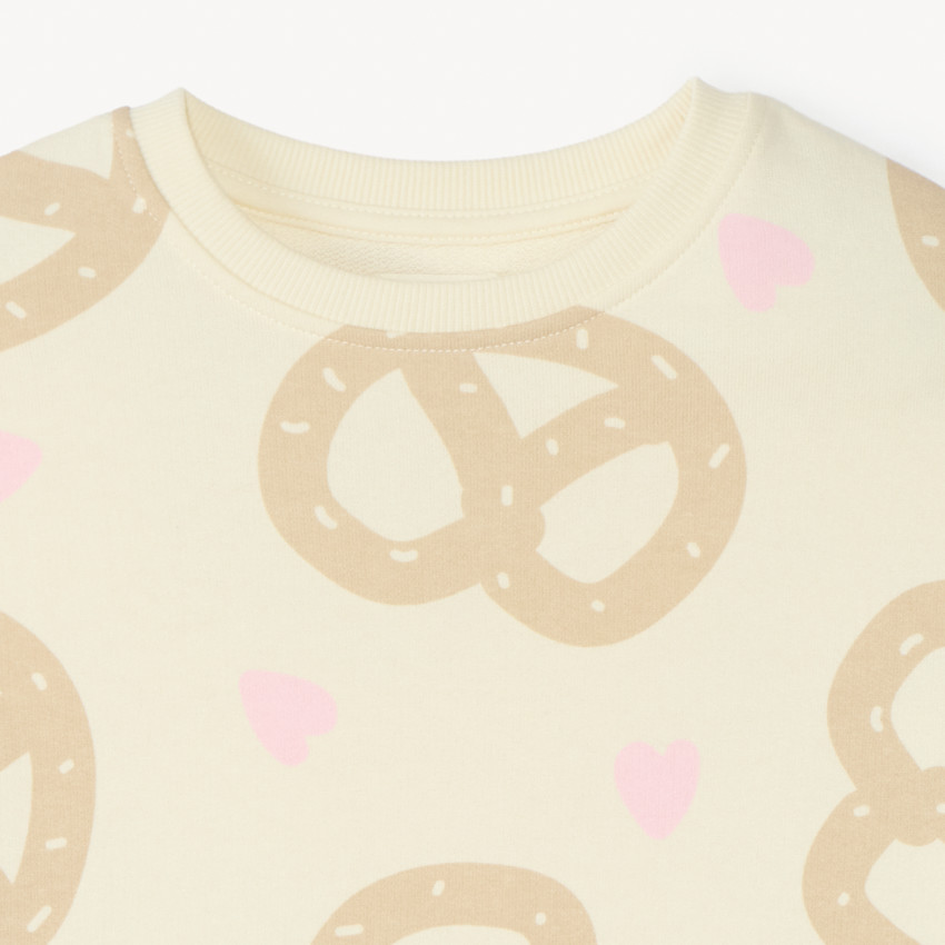 Sweat molleton oversize imprimé bretzels pour fille 