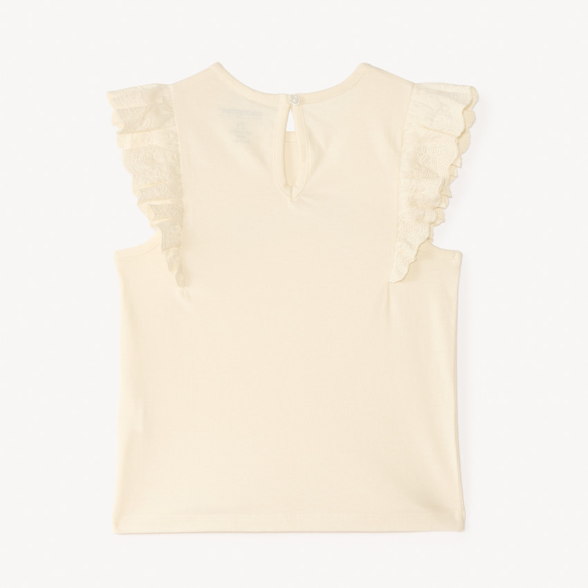 T-shirt manches courtes volanté print pailleté fantaisie pour bébé fille 