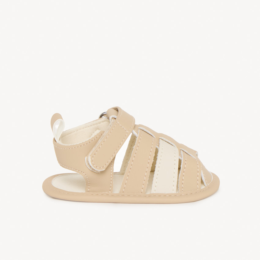 Sandales velcro beige pour bébé garçon 