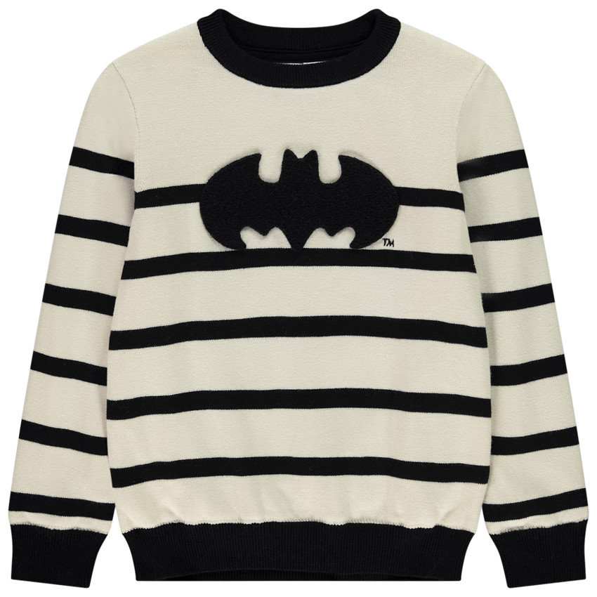 Pull à rayures avec broderie Batman Warner pour garçon