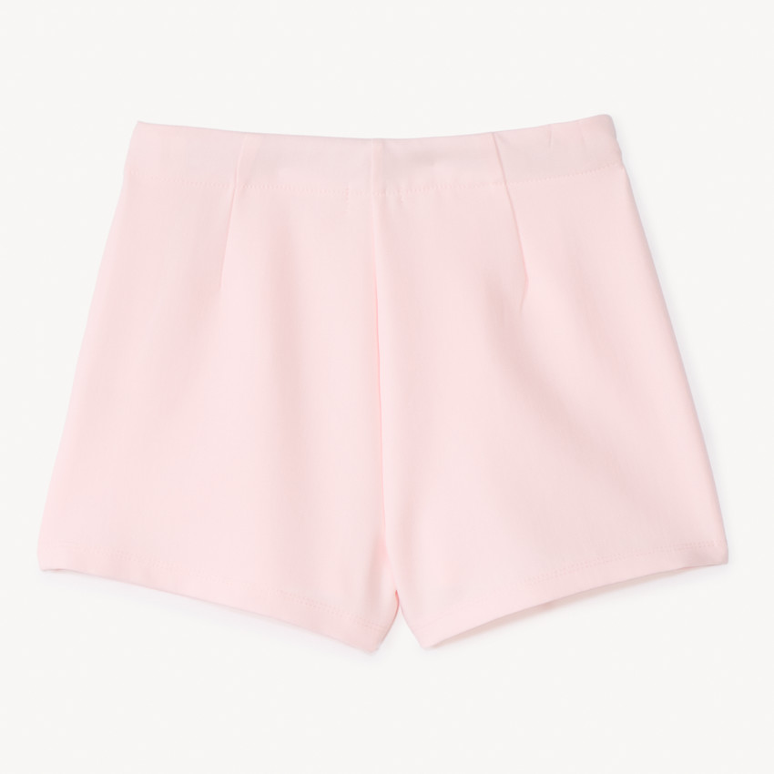Short en twill uni avec ceinture en tissu pour fille 