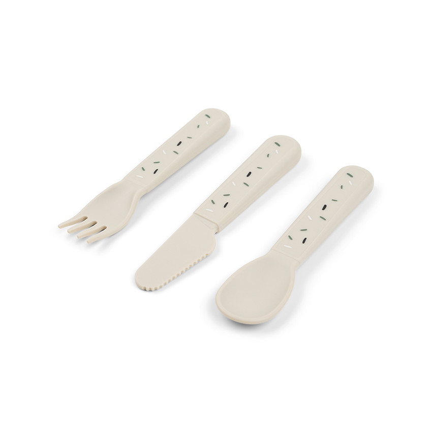 Set de 3 couverts Foodie Confetti sable 