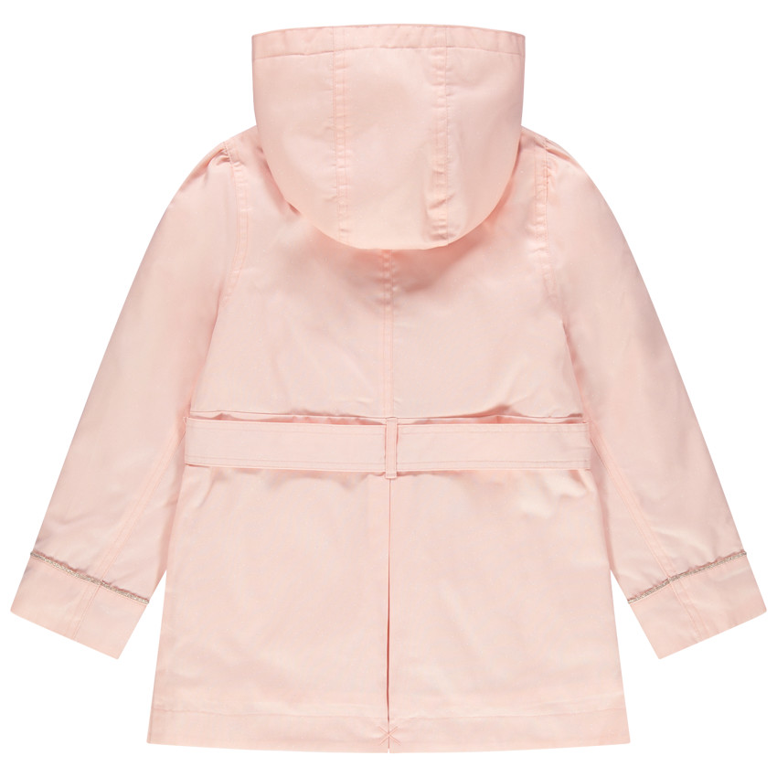 Trench rose à paillettes et doublure satin 