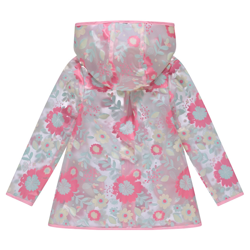 Coupe-vent à capuche et fleurs transparent 