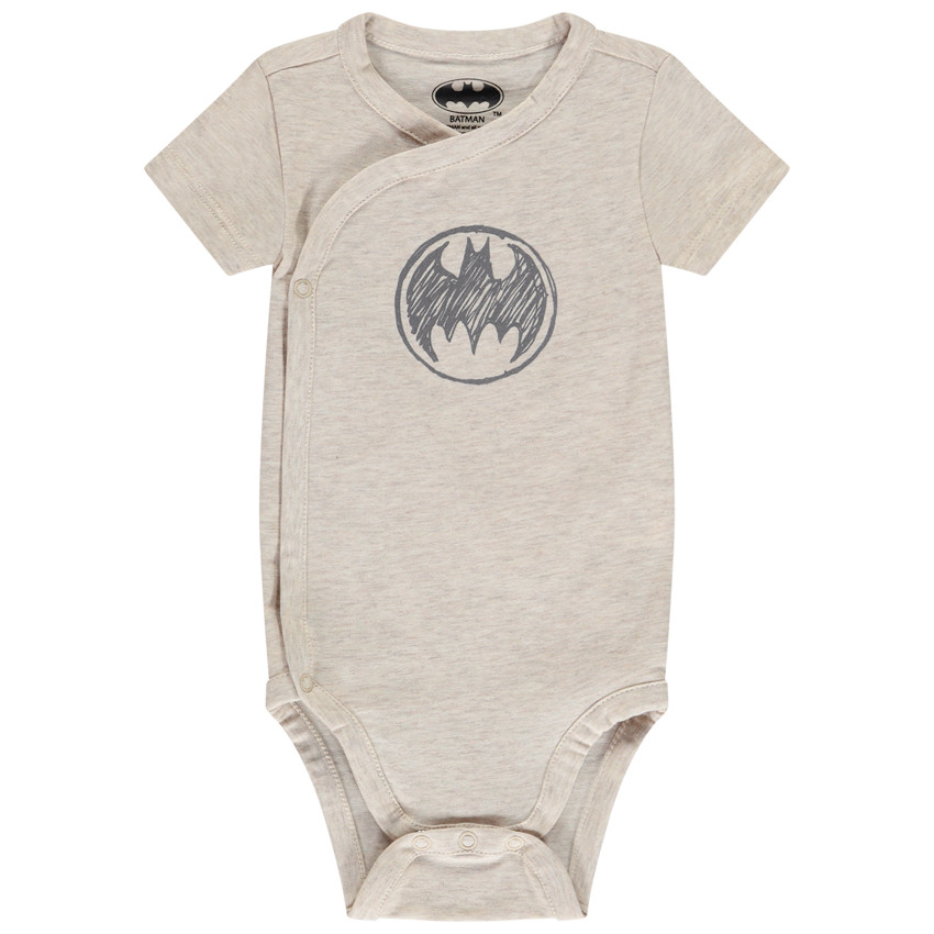 Lot de 3 bodies manches courtes Batman pour bébé garçon (ouvertures différentes selon l'âge) 