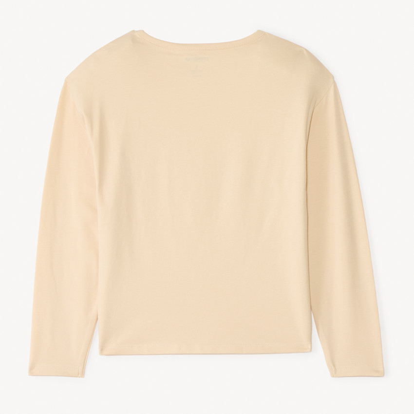 T-shirt manches longues avec print et motif crocheté fantaisie pour fille 