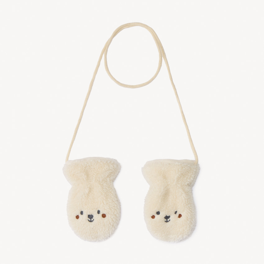 Moufles en sherpa à broderie fantaisie pour bébé  