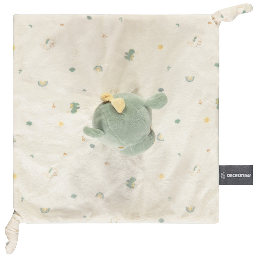 Doudou plat dragon en velours pour bébé garçon 