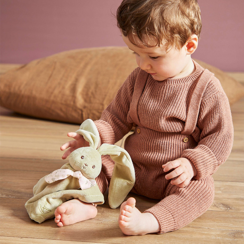 Doudou mouchoir Lapinoo vert 