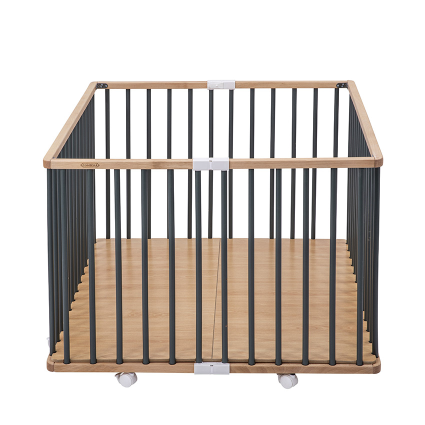 Parc pliant évolutif Gaby coloris kaki/bois naturel