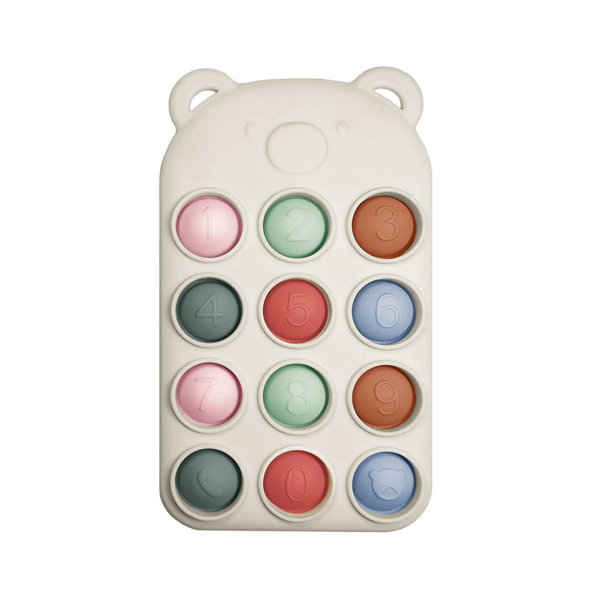 Anneau de dentition - Pop It télécommande - Silicone - Blanc 