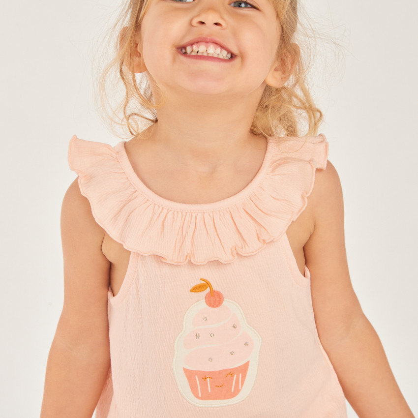 Ensemble court 2 pièces débardeur + short pour bébé fille  