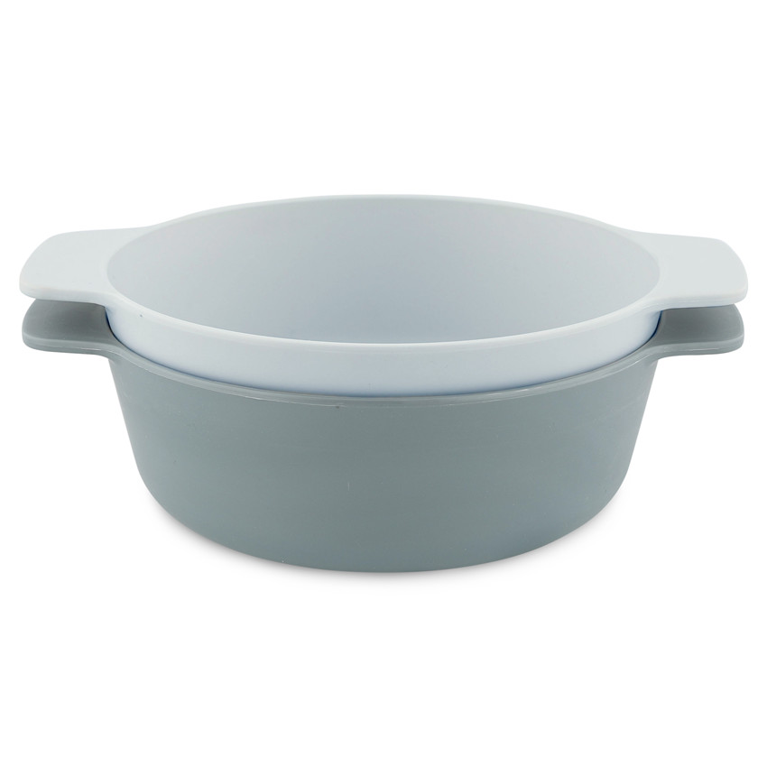Lot de 2 bols en plastique végétal - Gris 