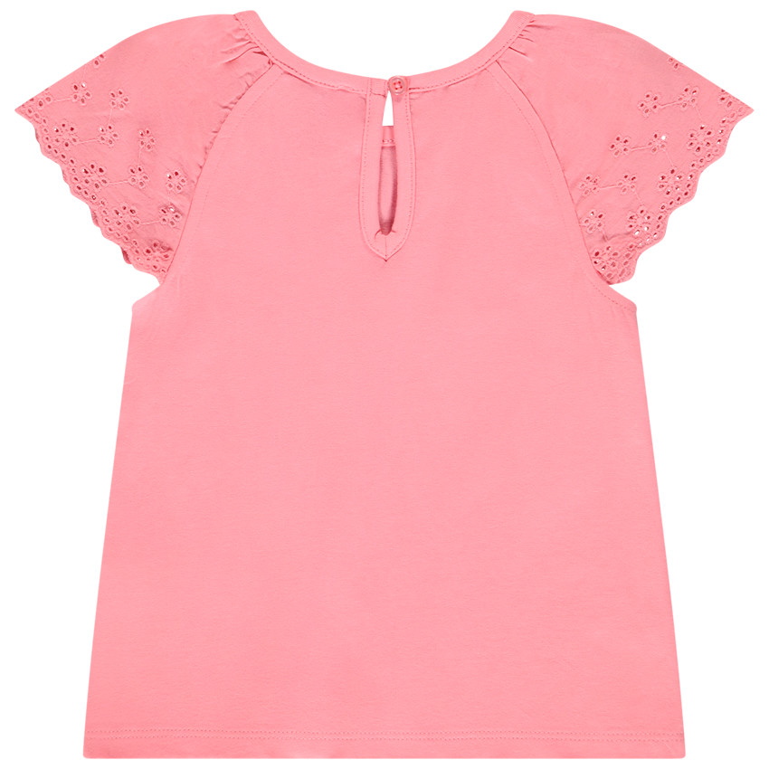 T-shirt manches courtes en broderie anglaise pour bébé fille 
