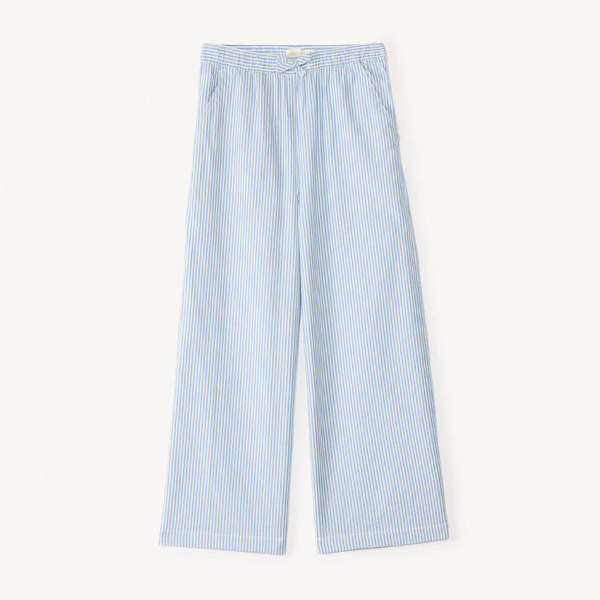 Pantalon large en toile rayée pour fille