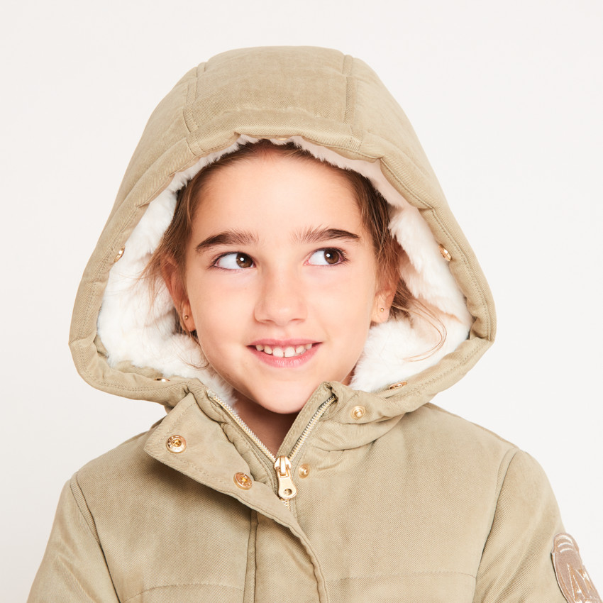 Parka déperlante à capuche effet fourrure pour fille 
