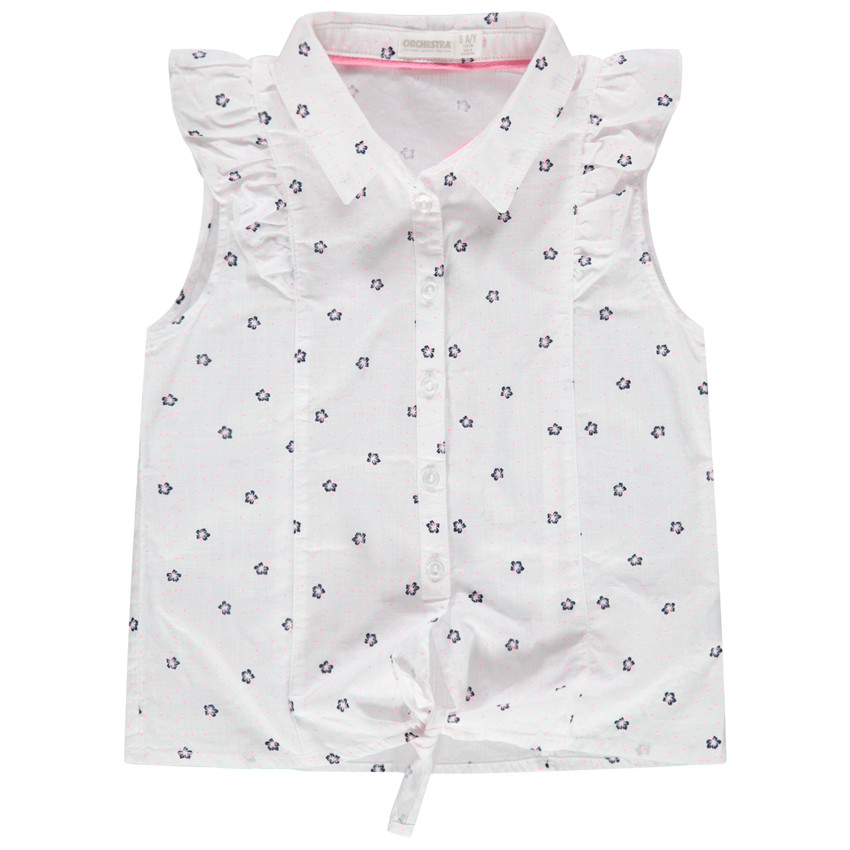 Chemise manches courtes à fleurs all-over 