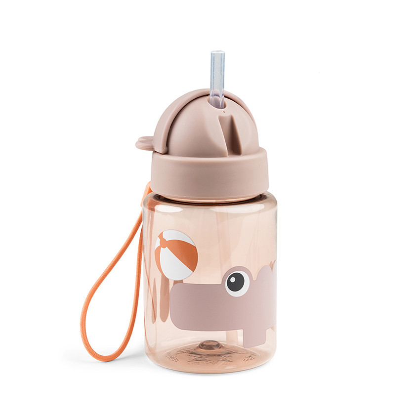 Gourde à paille 280ml Playground rose 