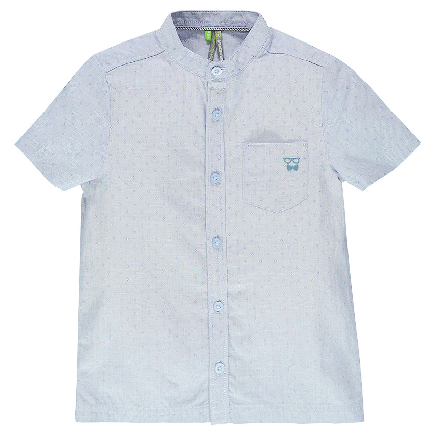 Chemise fil à fil manches courtes à motif fantaisie 