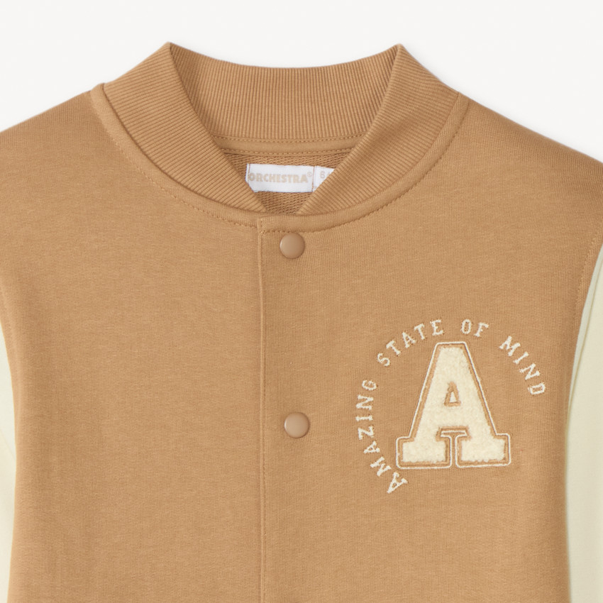 Veste teddy molleton à patch bouclette pour garçon 