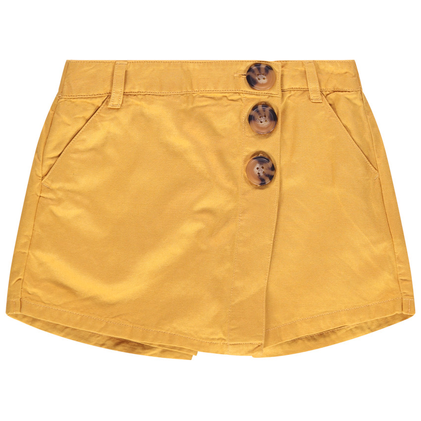 Jupe-short en voile à gros boutons effet écaille 