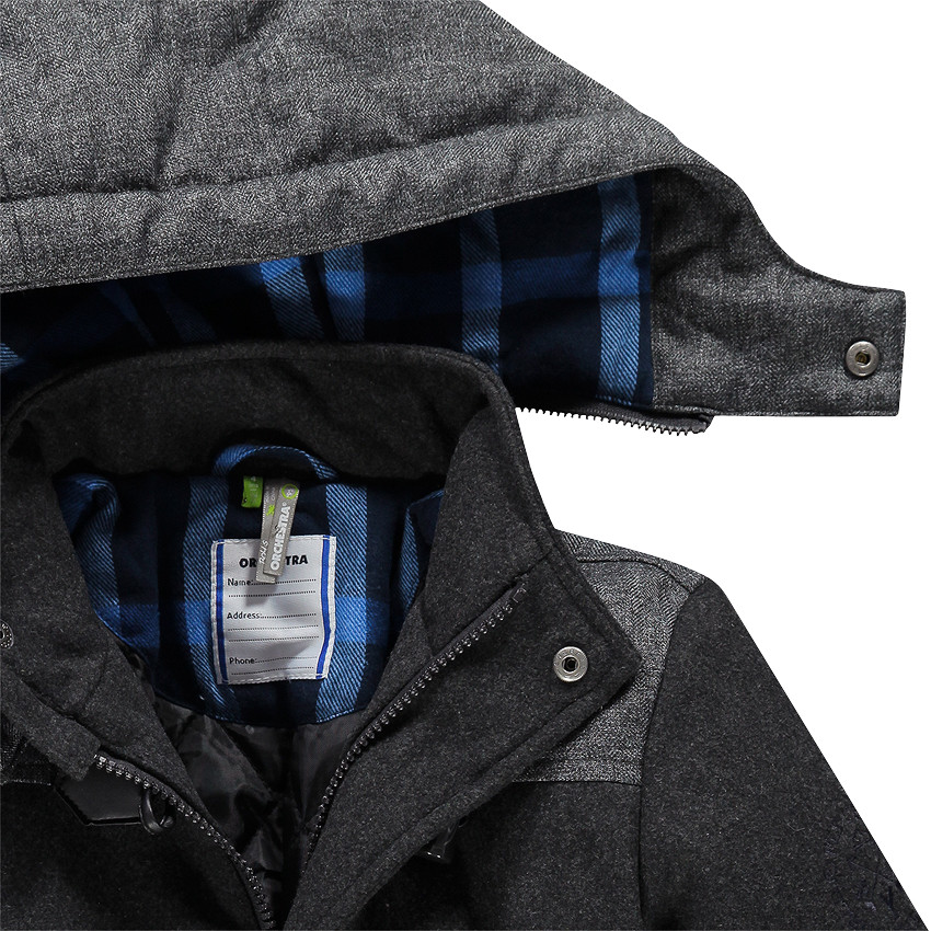 Duffle coat à capuche amovible et doublure intérieure à carreaux 