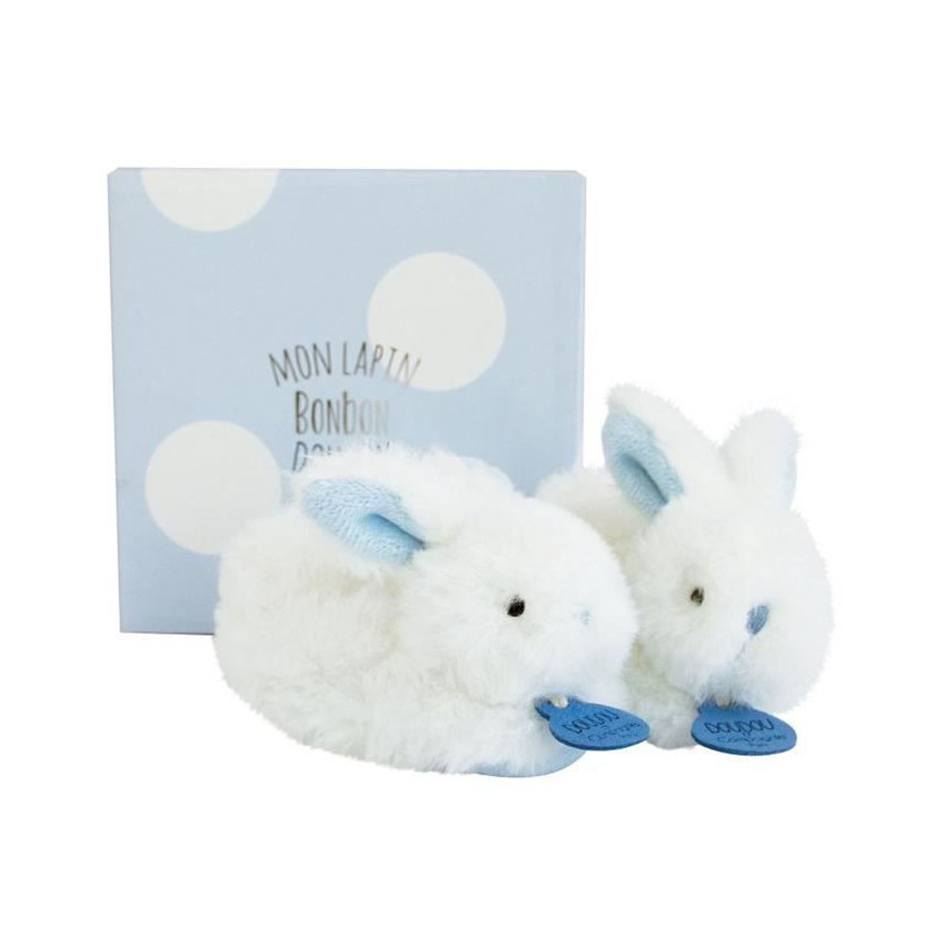 Chausson avec hochet Lapin Bonbon 0-6 mois - Bleu 