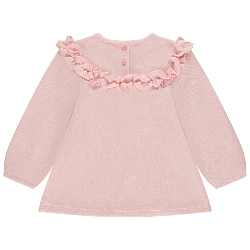 Tunique manches longues en tricot avec volants pour bébé fille 