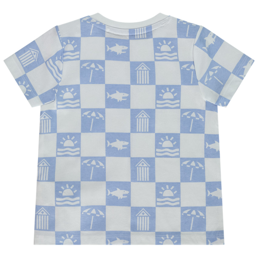 T-shirt manches courtes damier imprimé fantaisie pour bébé garçon 