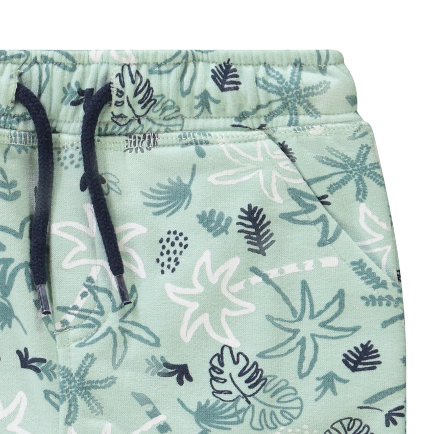 Bermuda en molleton imprimé palmiers/feuillage pour bébé garçon 