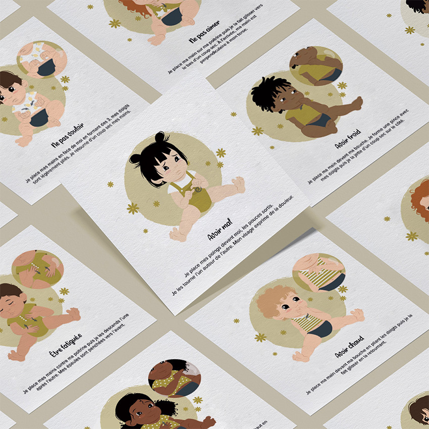7 cartes Bébé signe "Mes ressentis" 