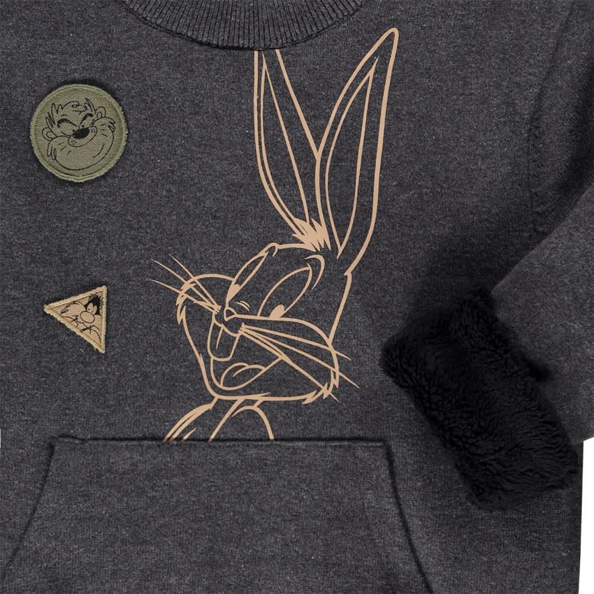 Pull en tricot print et badges brodés Looney Tunes pour garçon 