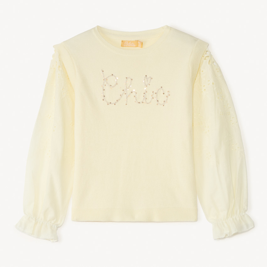 Pull 2-en-1 à manches longues fantaisie pour fille 