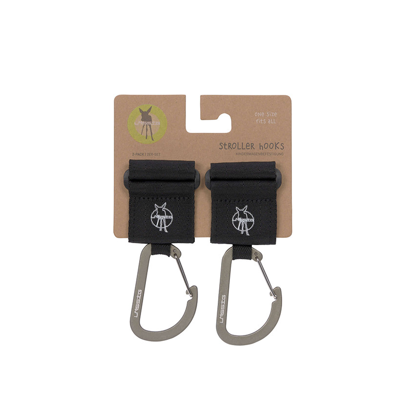 Set de 2 mousquetons pour poussette - Noir - Noir (Lassig) - Image 3