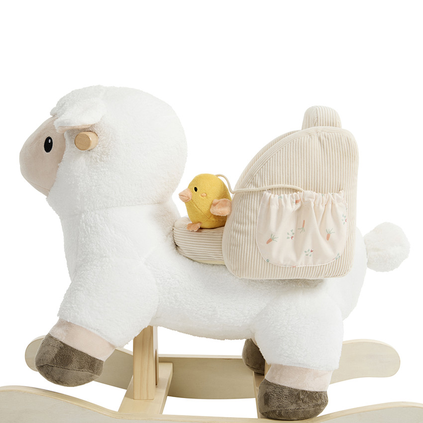 Mouton à bascule avec 2 jouets sensoriels - Blanc (Prémaman) - Image 3
