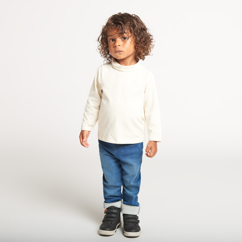 Lot de 2 sous-pulls col roulé unis pour bébé garçon 