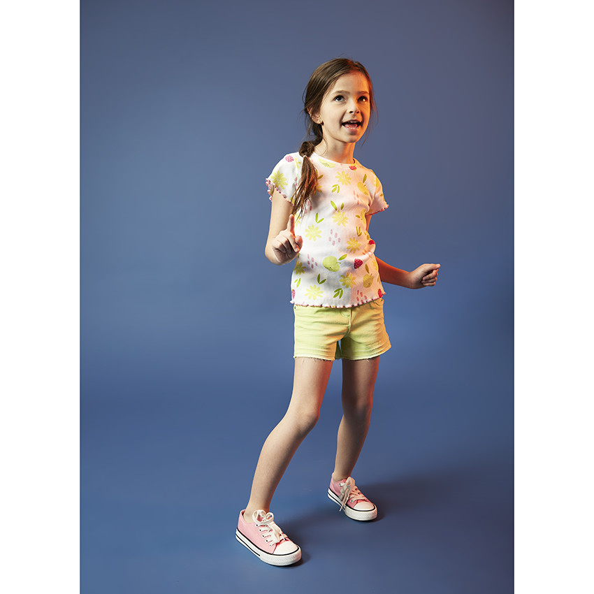 Short en denim effet overdye pour fille 