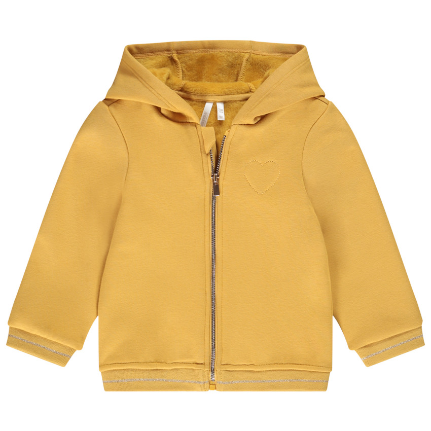 Gilet à capuche en jersey avec coeur brodé pour bébé fille 
