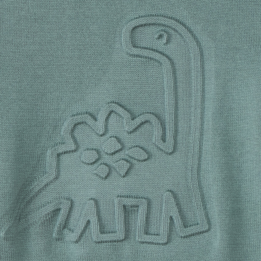 Pull en tricot doublé motif dino en relief pour bébé garçon 