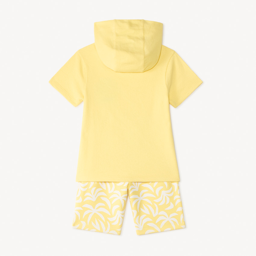 Ensemble 2 pièces t-shirt à capuche + short imprimé fantaisie pour garçon 
