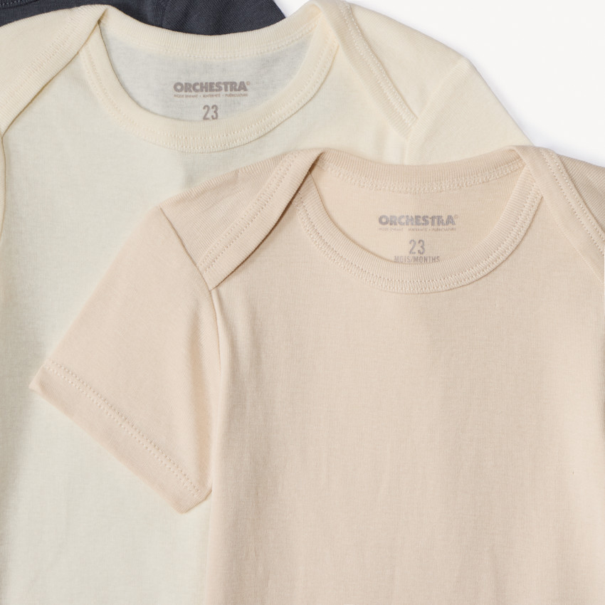 Lot de 5 bodies manches courtes unis pour bébé 