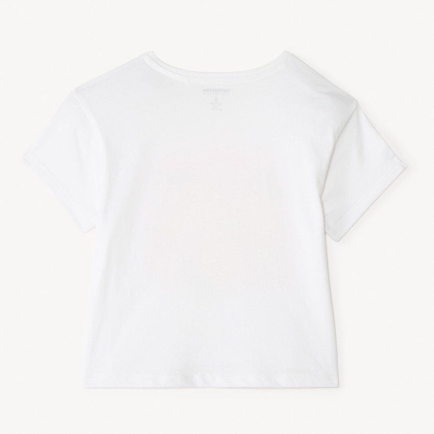 T-shirt manches courtes print 3D citron pour fille 