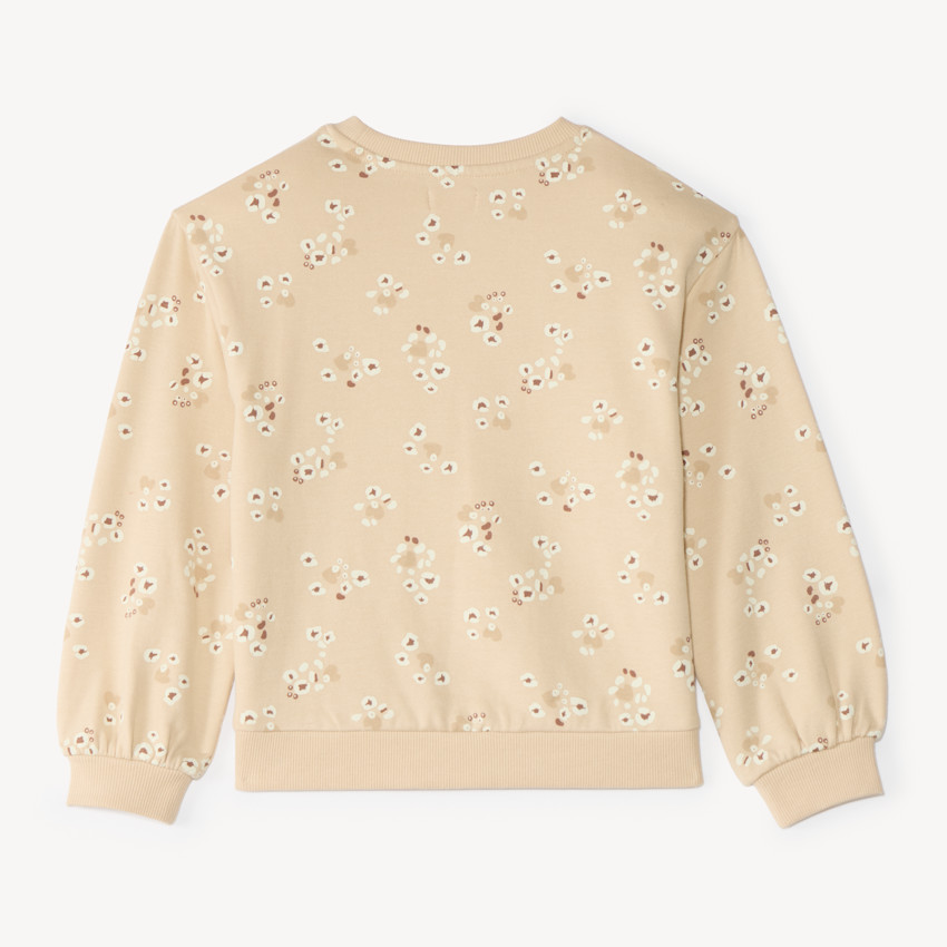 Sweat fille en molleton imprimé fantaisie 