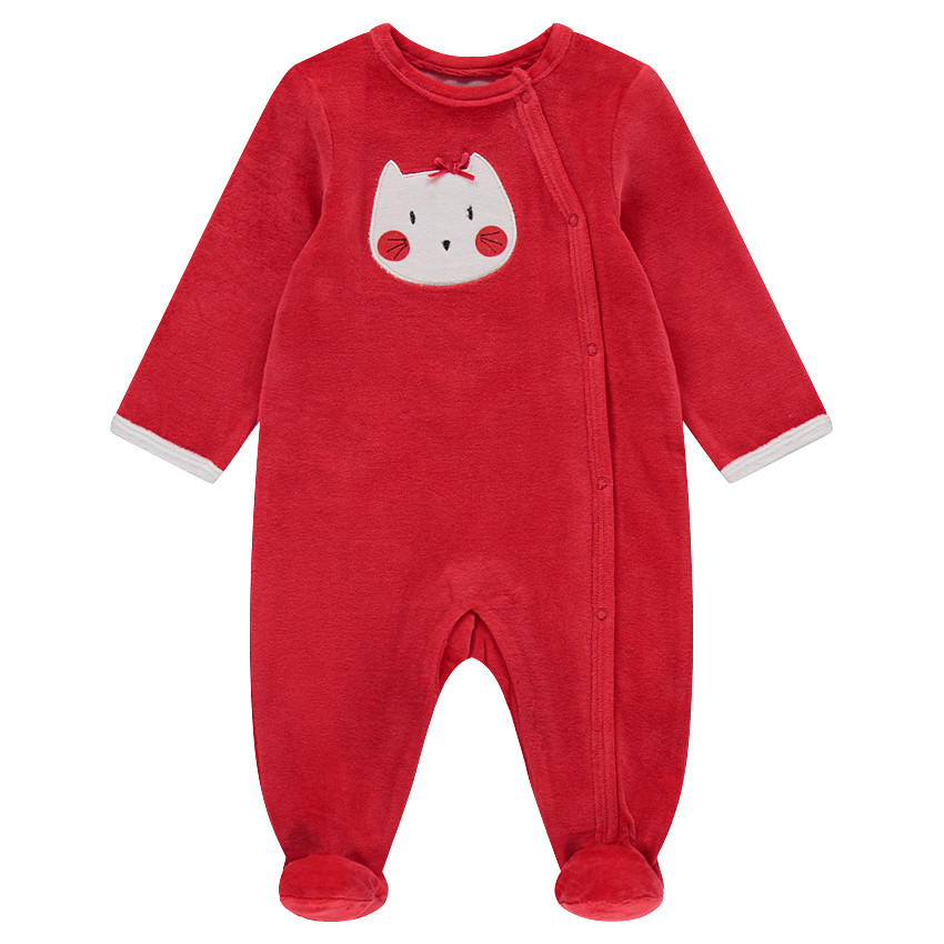 Lot de 2 dors-bien en velours uni / imprimé avec motif chats 
