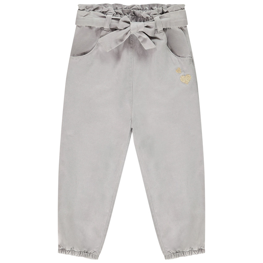 Pantalon avec ceinture motif noeud pour bébé fille 