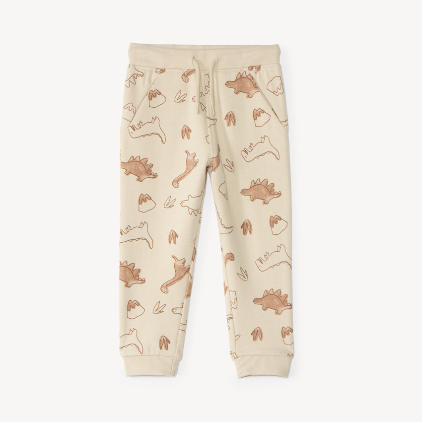 Pantalon jogging bébé en molleton motif dinosaure