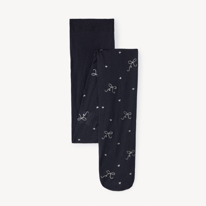 Collant fin imprimé nœuds pour fille   