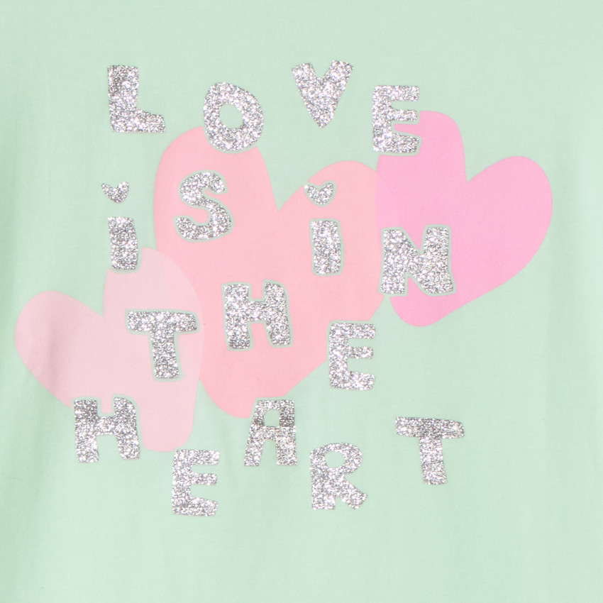 T-shirt manches courtes print fantaisie pailletées pour fille 