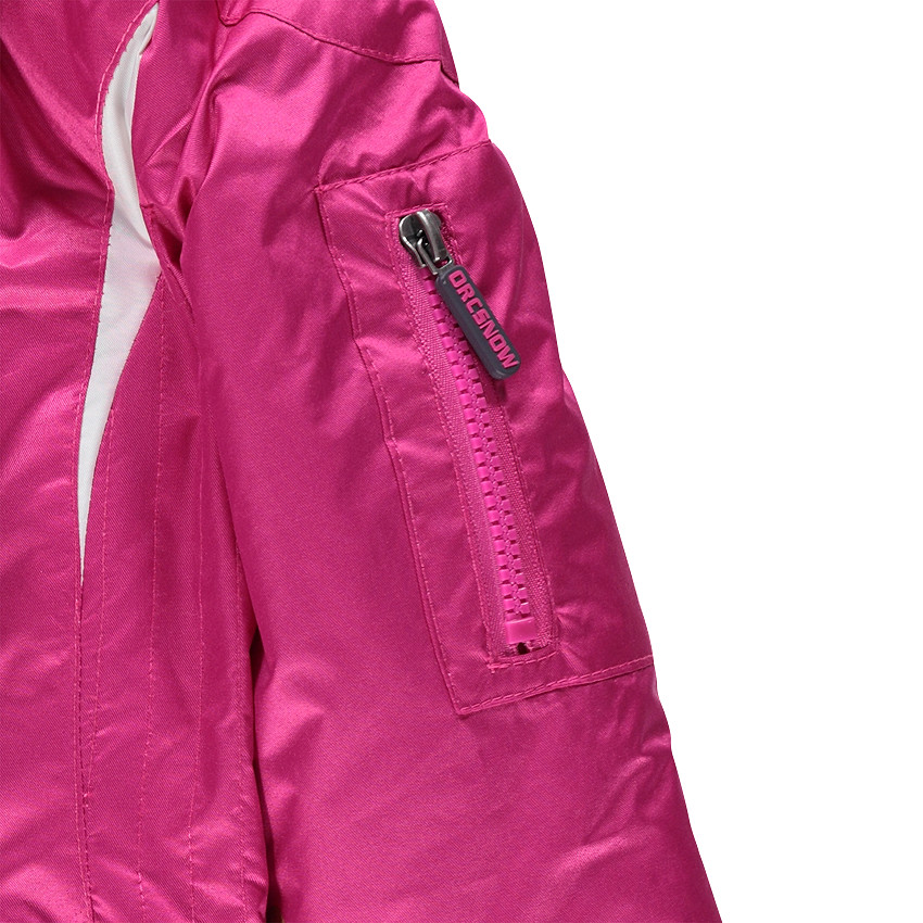 Junior - Blouson de ski effet satiné doublé micropolaire à capuche amovible 